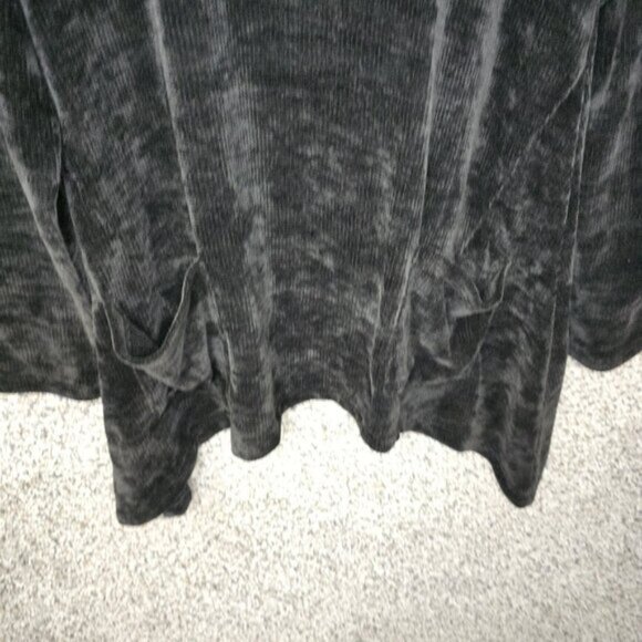 LOGO Lori Goldstein Top Womens Medium Black Chenille Sharkbite Hem Sweater‎ - Picture 5 of 7